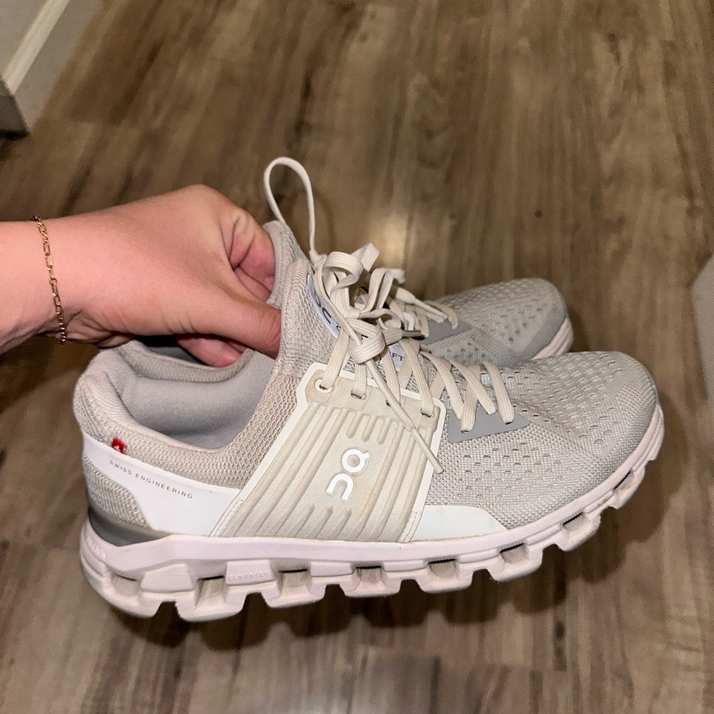On Running Light Gray Athletic Shoes